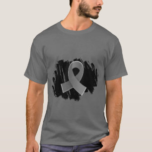 T-shirt Fita cinzenta do cancro cerebral com Scribble