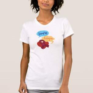 T-shirt Fita de Borgonha da esperança do amor