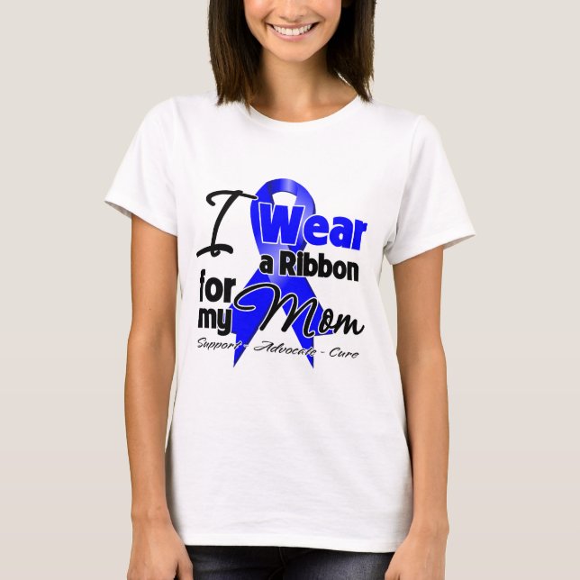 T-shirt Fita do cancro do cólon da Mamã (Frente)