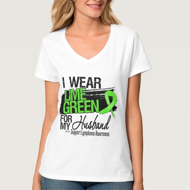 T-shirt Fita do linfoma para meu marido (Frente)