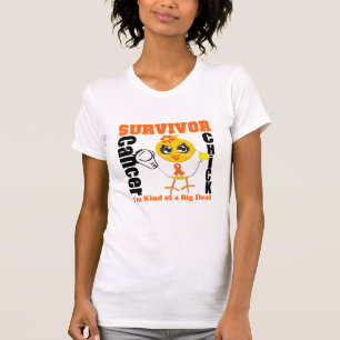 T-shirt Fita do pintinho do sobrevivente do câncer de rim