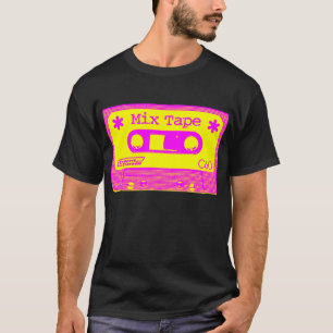 T-shirt Fita mista psicodélica - Magenta e amarelo