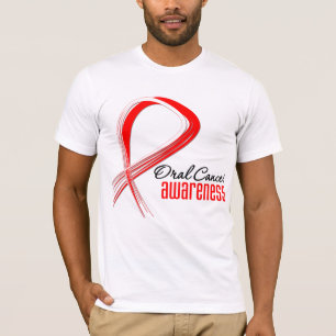 T-shirt Fita oral do Grunge da consciência do cancer