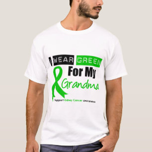T-shirt Fita verde do câncer de rim para minha avó