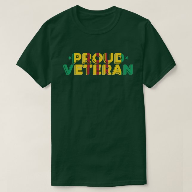 T-shirt Fita Veterana da Guerra do Vietnã, orgulhosa (Frente do Design)