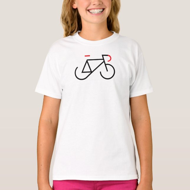 T-shirt Fixie preto e vermelho (Frente)