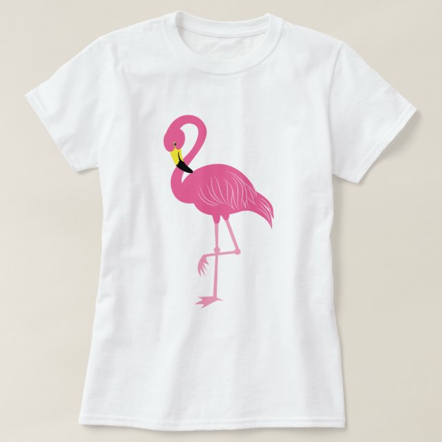 T-shirt Flamingo Rosa Quente (Frente do Design)