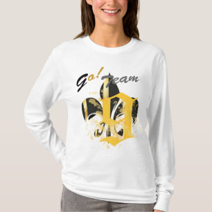 T-shirt Fleur de Lis, preto e Dourado