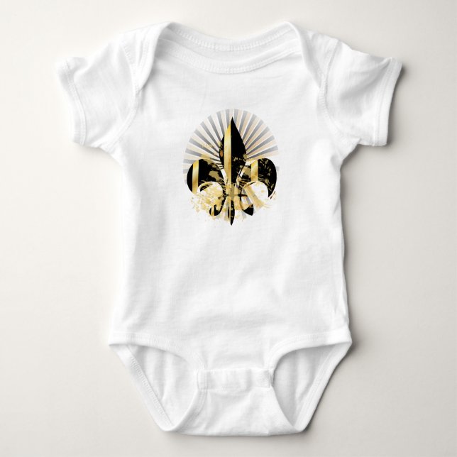 T-shirt Fleur de Lis, preto e Dourado (Frente)