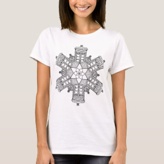 T-shirt Floco de neve preto da caixa de polícia
