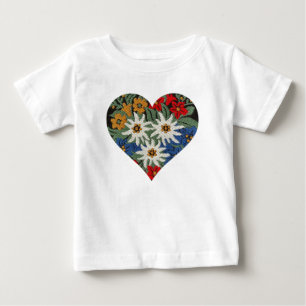 T-shirt Flor alpina dada forma coração de Edelweiss