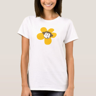 T-shirt Flor amarela do macaco com design traseiro