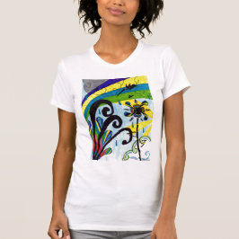 T-shirt flor arco-íris