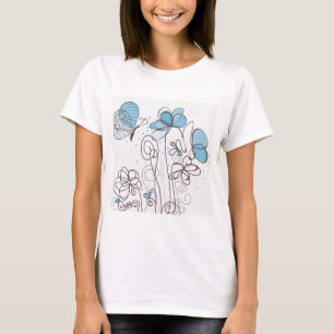 T-shirt Flor azul