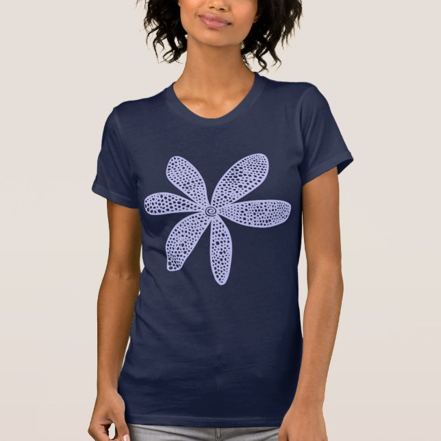 T-shirt Flor bonito - Azul Pó (Frente)