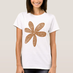 T-shirt Flor bonito - Castanho
