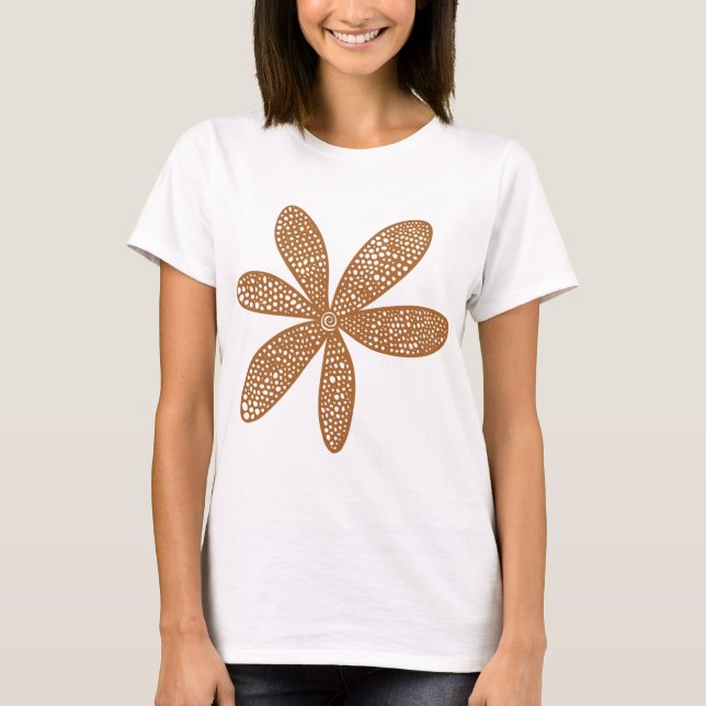 T-shirt Flor bonito - Castanho (Frente)