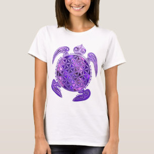 T-shirt Flor da Vida / Blume des Lebens - tartaruga roxa