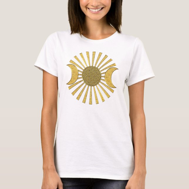 T-shirt Flor da vida com lua (Frente)