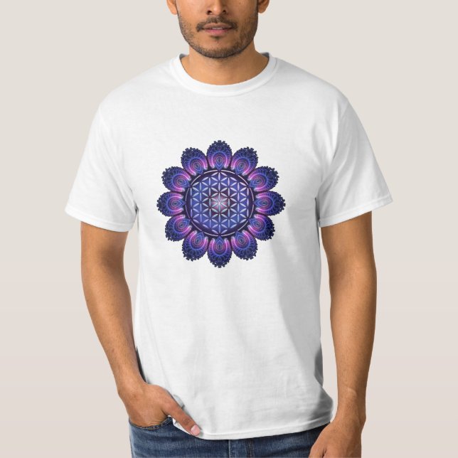 T-shirt FLOR DA VIDA/DES Lebens de Blume - mandala II (Frente)