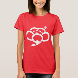 T-shirt Flor de ameixa em forma de grou sombreada