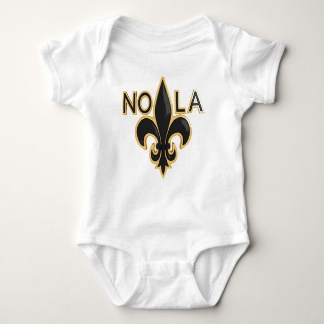 T-shirt Flor de lis preta e Dourado - NOLA (Frente)