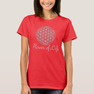 T-shirt Flor de Vida / Blume des Lebens - branco