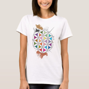 T-shirt Flor de Vida Grunge Pintura