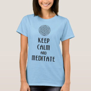 T-shirt Flor de vida - MANTER CALM e MEDITATE
