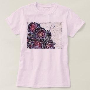 T-shirt Flor do Aeonium em rochas secas