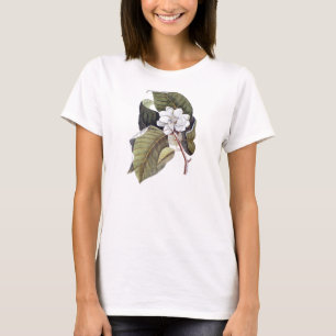 T-shirt Flor Elegante da Magnésia Branca do Sul