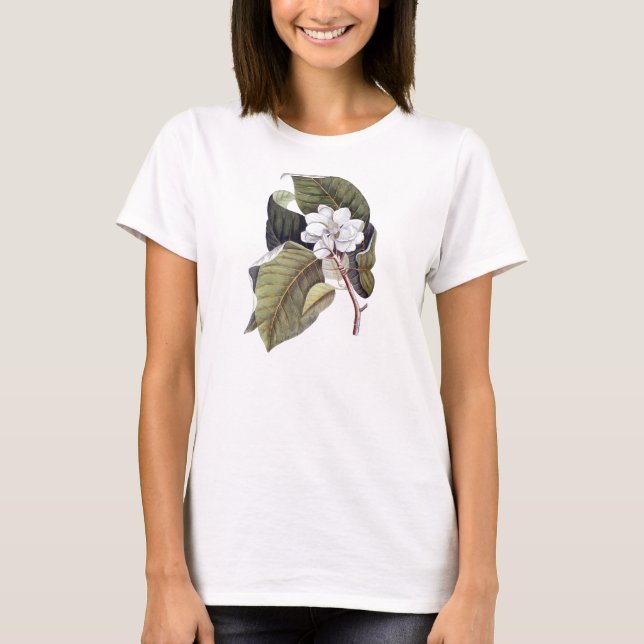 T-shirt Flor Elegante da Magnésia Branca do Sul (Frente)