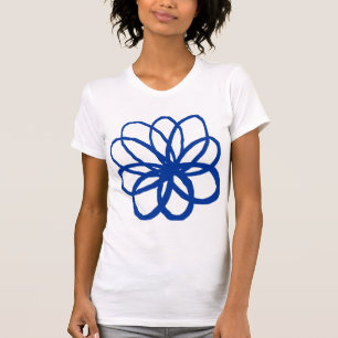 T-shirt Flor espontânea - azul marinho