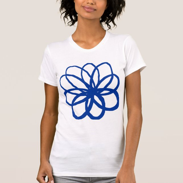 T-shirt Flor espontâneo - Marinho azul (Frente)