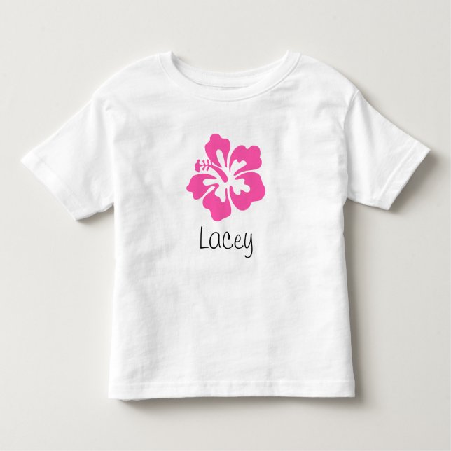 T-shirt Flor Havaiana Personalizada Hibiscus Rosa (Frente)