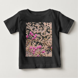 T-shirt Flor-Primavera de-Magnolias Púrpuras, cor-de-rosa,