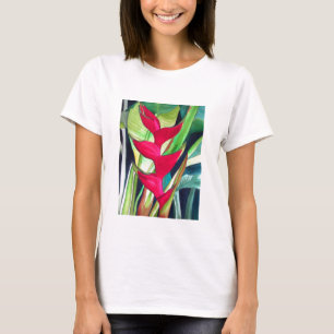 T-shirt Flor tropical do watercolour da garra da lagosta