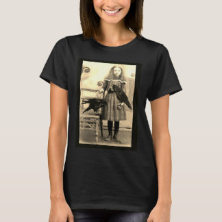 T-shirt Flora e seus corvos do animal de estimação