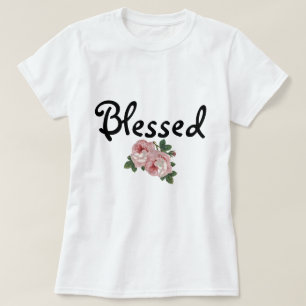 T-shirt floral abençoado