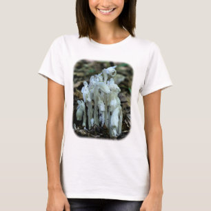 T-shirt floral branco da natureza das tubulações