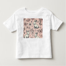 T-Shirt Floral Bunny Doodle | Primavera Bonito e C