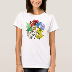 T-shirt floral da estrela oriental