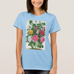 T-shirt Flores Antigas em Flor, Rosas de Jardim da Primave