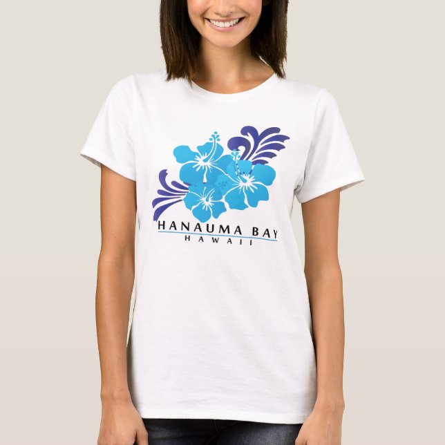 T-shirt Flores azuis do hibiscus de Havaí (Frente)