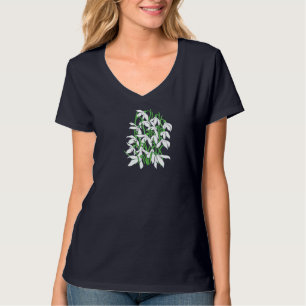 T-shirt Flores Brancas de Galanthus, Flor do Mês de Nascim