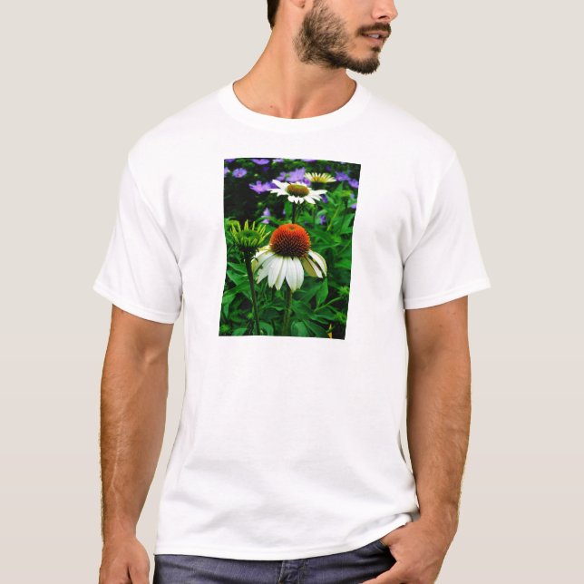T-shirt Flores brancas e laranja (Frente)
