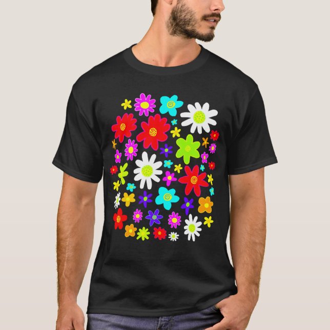 T-shirt Flores Coloridas (Frente)
