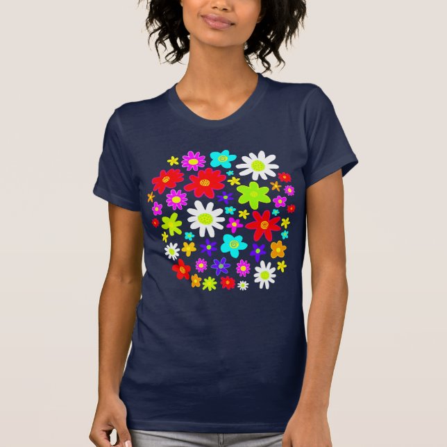 T-shirt Flores Coloridas (Frente)