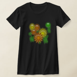 T-shirt - flores de néon (drk somente)