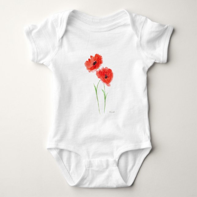T-shirt Flores de papoila vermelhas (Frente)